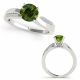 Green Diamond Solitaire Engagement By Pass Ring Classy 14K Gold