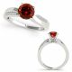 Red Diamond Solitaire Engagement By Pass Ring Classy 14K Gold