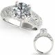 0.75 Carat G-H Real Diamond Simple Antique Round Engagement Ring 14K Gold