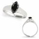 Black Diamond Simple Modern Marriage Ring 14K Gold
