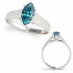 Blue Diamond Simple Modern Marriage Ring 14K Gold