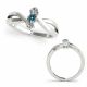 0.1 Carat Blue Diamond Stylish Crossover Designer Promise Ring 14K Gold
