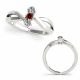 0.1 Carat Red Diamond Stylish Crossover Designer Promise Ring 14K Gold