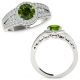 1.5 Carat Green Real Diamond Beautiful Channel Halo Anniversary Ring 14K Gold