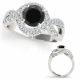 2 Carat Black Diamond Lovely Styled Infinity Wedding Bridal Ring 14K Gold