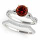 Red Real Diamond Twisted Infinity Solitaire Ring Band 14K Gold