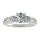 White Diamond Fancy Three Stone Anniversary Bridal Ring 14K Gold 