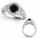 1.5 Carat Black Diamond Halo Beautiful Anniversary Promise Ring 14K Gold
