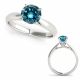 Blue Diamond Lambent Round Solitaire Engagement Ring 14K Gold