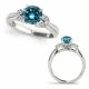 Blue Diamond Engagement Rings Fancy Shape Marquise Ring 14K Gold