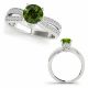 1.25 Carat Green Diamond Solitaire With Side Stone Engagement Ring 14K Gold