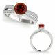 1.25 Carat Red Diamond Solitaire With Side Stone Engagement Ring 14K Gold