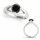 Black Diamond Antique Solitaire Wedding Promise Ring 14K Gold