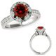 1.5 Carat Red Real Diamond Fancy Basket Halo Engagement Wedding Ring 14K Gold