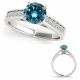 Blue Diamond Unique Solitaire Engagement Promise Ring 14K Gold