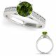 Green Diamond Unique Solitaire Engagement Promise Ring 14K Gold