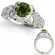 1.25 Carat Green Real Diamond Vintage Antique Solitaire Bridal Ring 14K Gold