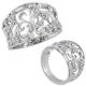 0.15 Carat G-H Diamond Fancy Flower Heart Designer Ring Band 14K Gold