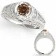 0.5 Carat Champagne Real Diamond Classy Antique Engagament Ring Fine 14K Gold