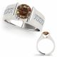1.5 Carat Champagne Diamond Designer Channel Set Solitaire Ring 14K Gold