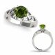 Green Diamond Natural Designer Solitaire Channel Ring 14K Gold