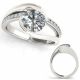 G-H Diamond Antique Round By Pass Engagement Ring 14K Gold