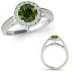 Green Real Diamond Classy Round Fancy Solitaire Halo Promise Ring 14K Gold