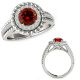 1.25 Carat Red Real Diamond Fancy Halo Design Engagement Bridal Ring 14K Gold