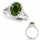 1 Carat Green Diamond Bridal Classically styled Oval Ring 14K  Gold