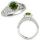 1.25 Carat Green Real Diamond Beautiful Design Halo Wedding Bridal Ring 14K Gold