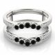 0.75 Carat Real Black Diamond Ring Enhancer Guard Wedding Ring Band 14k Gold