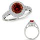 1.5 Carat Red Real Diamond Designer Fancy Halo Wedding Bridal Ring 14K Gold
