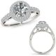 1.5 Carat G-H Real Diamond Designer Fancy Halo Wedding Bridal Ring 14K Gold