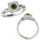 0.5 Carat Green Real Diamond Square Halo Engagement Fancy Bridal Ring 14K Gold