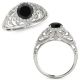 1.25 Carat Black Real Diamond Classy Design Halo Engagement Women Ring 14K Gold