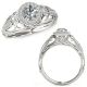 0.75 Carat G-H Real Diamond Fancy Design Halo Anniversary Bridal Ring 14K Gold