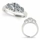1.5 Carat G-H Diamond Classy Three Stone Setting Wedding Ring 14K Gold