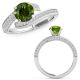 Green-SI3-I1 Diamond Filigree By Pass Solitaire Halo Anniversary Ring 14K Gold