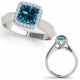 1 Carat Blue Diamond Classy Solitaire Engagement Women Ring 14K Gold