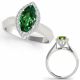 Green Diamond Solitaire Halo Marquise Wedding Ring 14K Gold