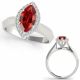 Red Diamond Solitaire Halo Marquise Wedding Ring 14K Gold