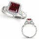 Red Diamond Fancy Solitaire Engagement Ladies Ring 14K Gold