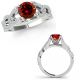 Red Real Diamond Bridal Crossover Infinity Solitaire Ring 14K Gold