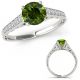 Green Real Diamond Simple Channel Set Wedding Bridal Ring 14K Gold