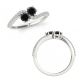 Black-AAA Diamond 2 Two Stone By Pass Solitaire Wedding Ring 14K Gold