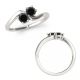 Black-AAA Diamond Forever Us Two 2 Stone By Pass Basket Setting Ring 14K Gold