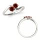 Red-SI3-I1 Diamond Forever Us Two 2 Stone By Pass Basket Setting Ring 14K Gold
