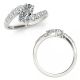 G-H-SI3-I1 Diamond Forever Us Two 2 Stone By Pass Cluster Ring 14K Gold