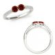 Red-SI3-I1 Forever Us Two 2 Stone Fancy Eternity Ring 14K Gold