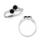 Black-AAA Forever Us Two 2 Stone Fancy By Pass Ring 14K Gold